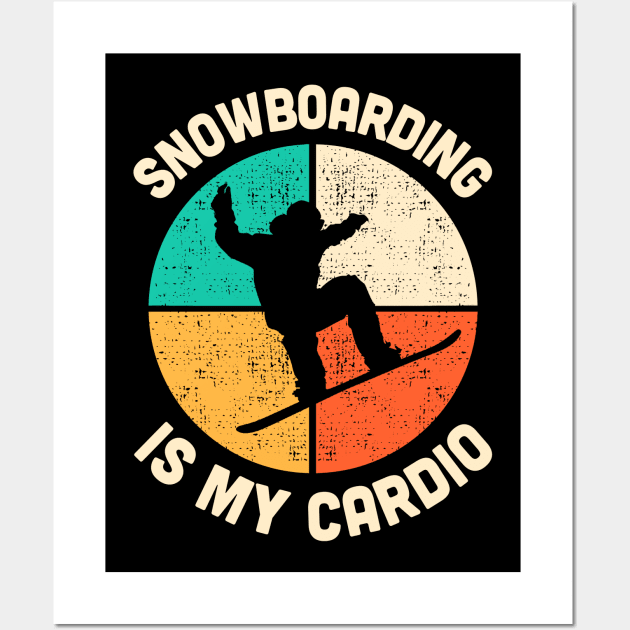 Snowboarding Is My Cardio Fitness Gym Workout Mens Womens Wall Art by TMSTORE